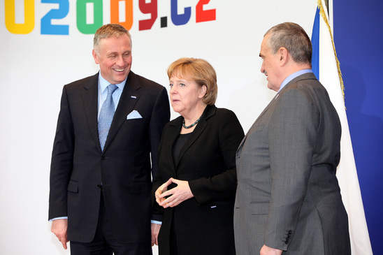 M. Topolánek, A. Merkel, K. Schwarzenberg